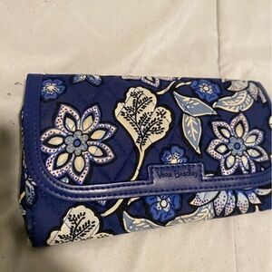 Vera Bradley Navy and Cream Floral Quilted Wallet
